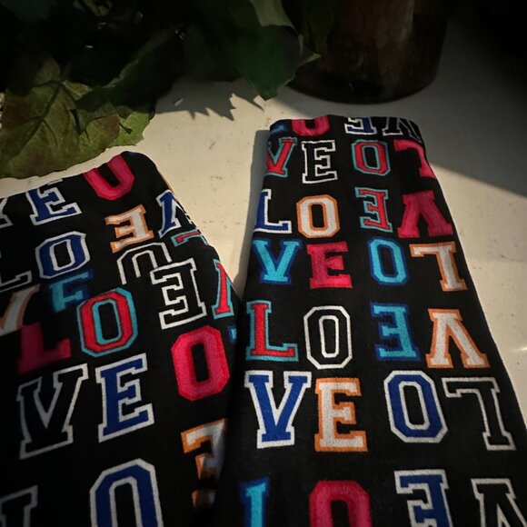 Colorful Love Print Leggings No Boundaries L/G (11-13) - Picture 3 of 5
